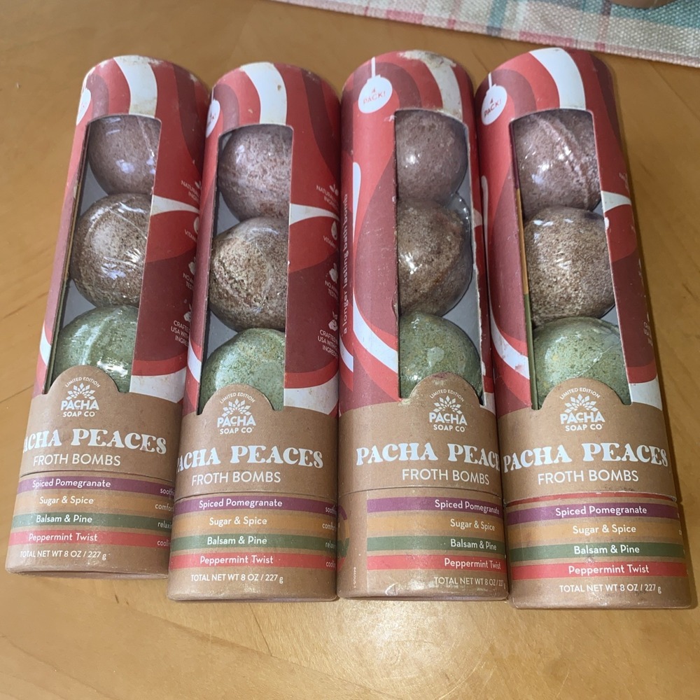 4x Pacha Soap Co Pacha‎ Peaces Froth Bomb Variety Limited Edition